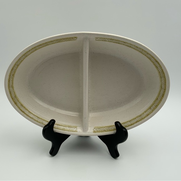 Franciscan Other - Franciscan Hacienda Green Earthenware 11" Oval Divided Serving Bowl Made In USA